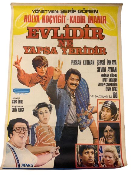 ''EVLİDİR NE YAPSA YERİDİR'' DÖNEM BASKI FİLM AFİŞİ