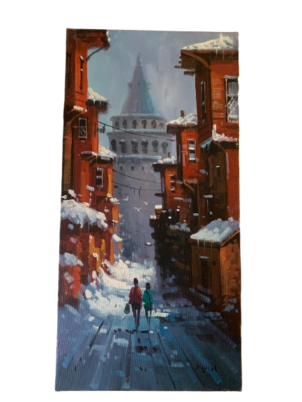 RESSAM ''FAYSAL ÇAKMAZ'' ISLAK İMZALI YAĞLIBOYA TABLO