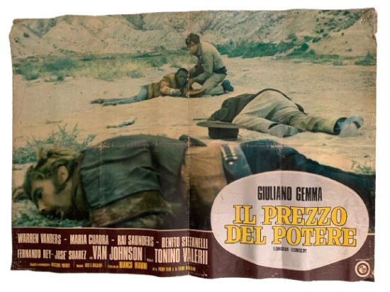 ''IL PREZZO DEL POTERE'' (GÜCÜN BEDELİ) DÖNEM BASKI BEZ  WESTERN FİLMİ LOBİ KARTI