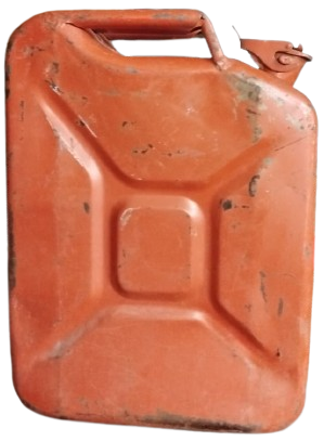 1980 ORİJİNAL SOVYET DÖNEMİ 20 LİTRE ASKERİ JERRYCAN METAL TASINABİLİR SIVI YAKIT BİDONU