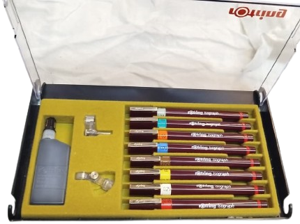 ROTRING 2000 ISOGRAPH TEKNIK CIZIM KALEM SETI MIKRO HASSASIYETTE DETAYLI CIZIMLER VE PROJELER URETMEK ICIN