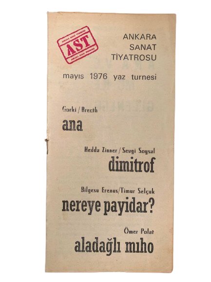 ANKARA SANAT TİYATROSU (AST) TURNE BROŞÜRÜ