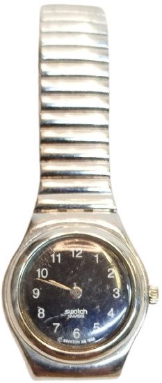 1996 SWATCH IRONY SWISS MADE KADIN KOL SAATİ SİYAH KADRAN ESNEK BİLEZİK