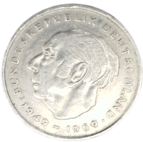 ALMANYA FEDERAL CUMHURİYETİ TARAFINDAN 1973 YILINDA BASILMIŞ ORİJİNAL 2 DEUTSCHE MARK MADENİ PARASIDIR.