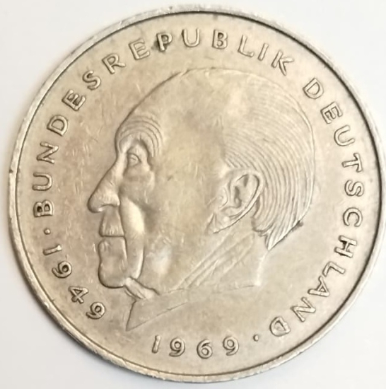 ALMANYA FEDERAL CUMHURİYETİ TARAFINDAN 1978 YILINDA BASILMIŞ ORİJİNAL 2 DEUTSCHE MARK MADENİ PARASIDIR.