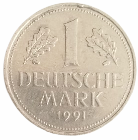 1991 YILI ALMANYA DARPHANESİ ÜRETİMİ OKASİYONEL NOSTALJİK 1 DEUTSCHE MARK MADENİ PARA
