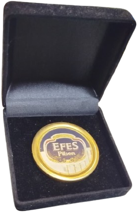 1969 EFES PİLSEN İLK DÖNEM ÜRETİMİ ÖZEL KUTULU NADİDE KOLEKSİYONLUK PİRİNÇ HATIRA MADALYONU.