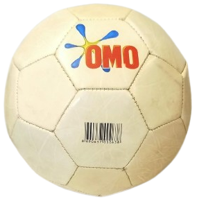 2000 VİNTAGE OMO PROMOSYON BEYAZ  DİKİŞLİ DERİ FUTBOL TOPU NOSTALJİK KOLEKSİYONLUK KAMPANYA ÜRÜNÜ