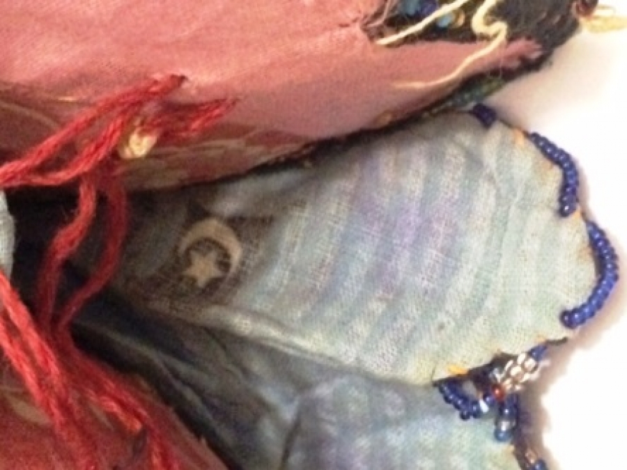 OSMANLI KESE BONCUK İŞİ İCERSİ OSMANLI BAYRAKLI PARA KESESİ TAMAMI EL İŞCİLİGİ