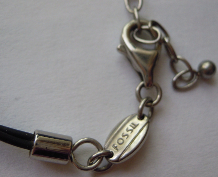 FOSSIL STEEL MARKALI ORJİNAL TAŞLI  GÜMÜŞ KOLYE 