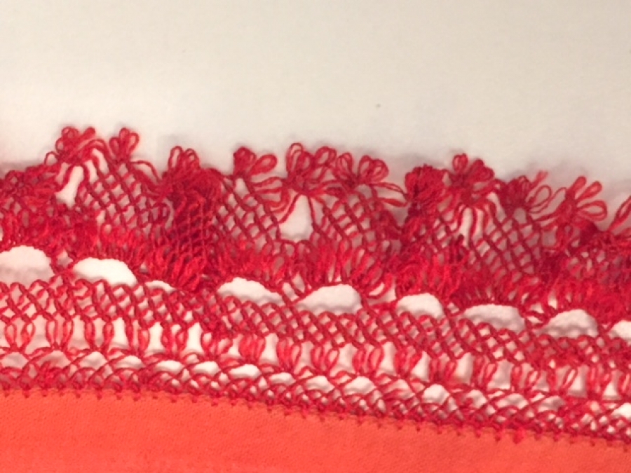 OSMANLI KIRMIZI İPEK EL İŞİ NAKIŞLI GELİN MENDİL