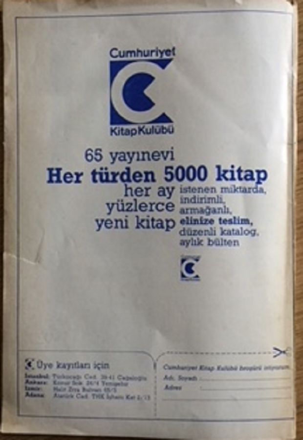  GÜNÜMÜZDE KİTAPLAR AYLIK KÜLTÜR DERGİ 1 ŞUBAT 1984 SAYISI