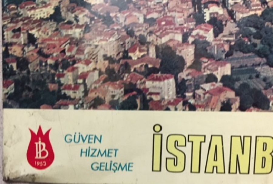  İSTANBUL BANKASI MEKANİK ELLE  CEVİRMELİ TENEKE TAKVİM İSTABUL BOGAZI