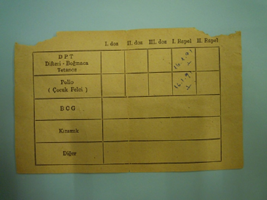 DOKTOR ÖMER DEVECİ OĞLU AŞI KART CİZELGESİ