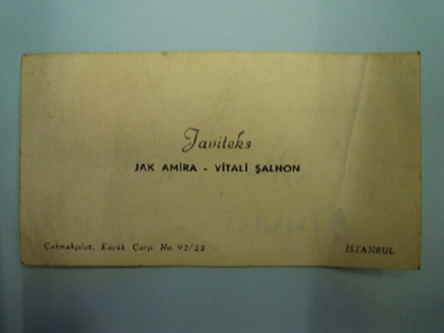 JAVİTEKS JAK AMİRA - VİTALİ ŞALHON KARTVİZİT 