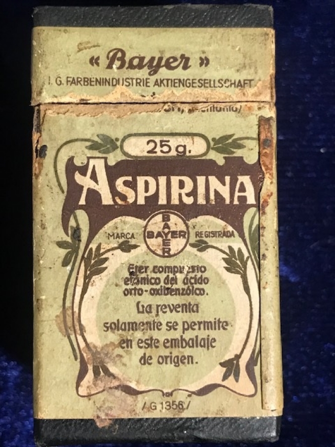 BAYER ASPIRIN KARTON KUTU 25 GR  ALMAN 4 DİLDE ACIKLAMALI