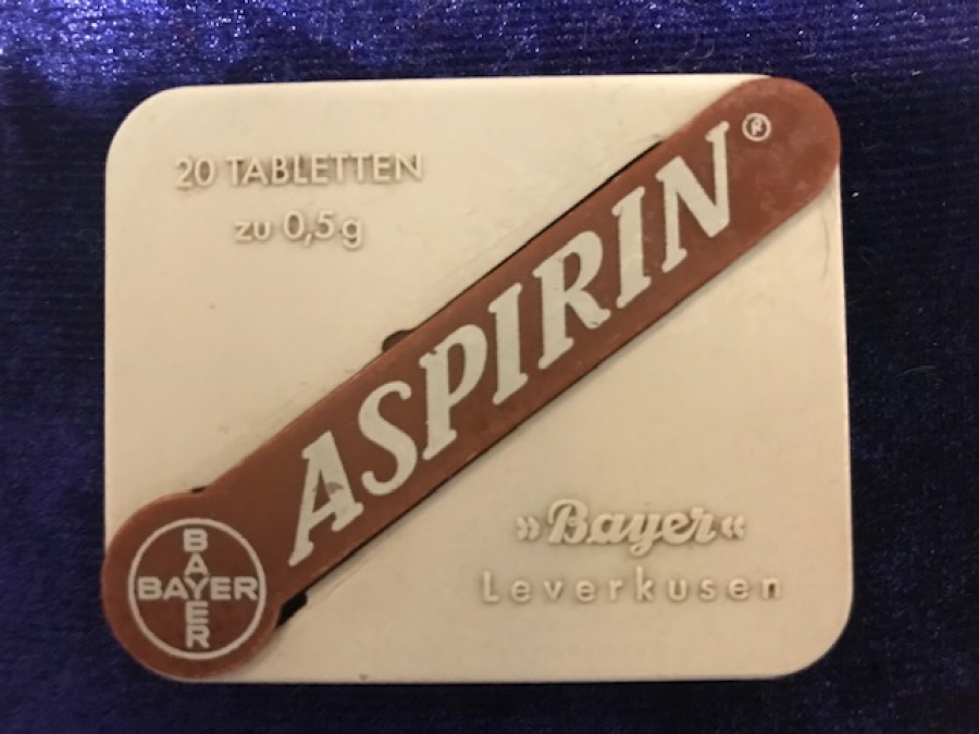 BAYER  LEVERKUSEN 20 TABLET PLASTİK KUTU ASPIRIN 1950 YILLAR 