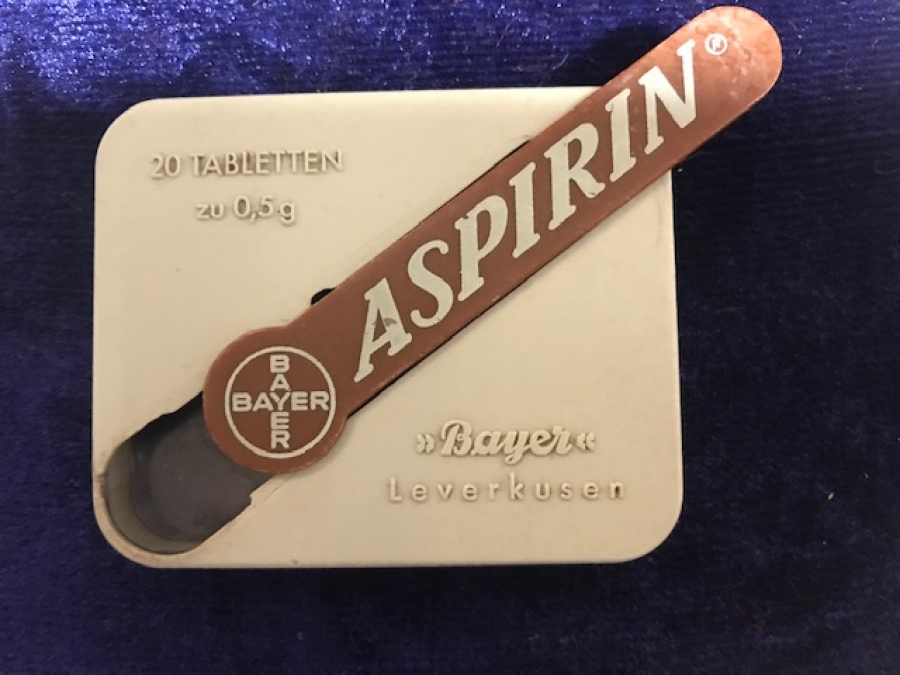 BAYER  LEVERKUSEN 20 TABLET PLASTİK KUTU ASPIRIN 1950 YILLAR 