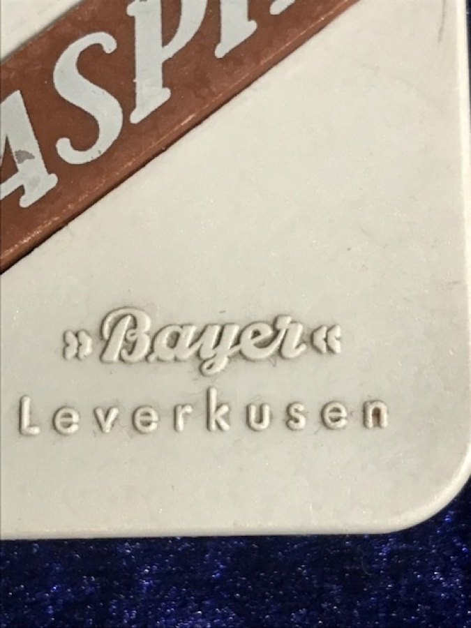 BAYER  LEVERKUSEN 20 TABLET PLASTİK KUTU ASPIRIN 1950 YILLAR 