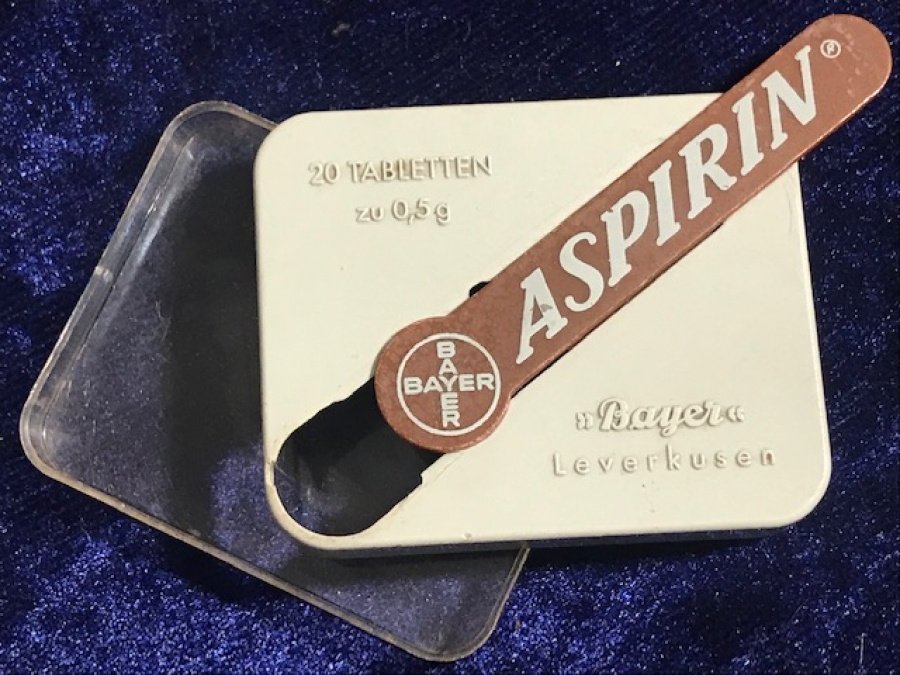 BAYER  LEVERKUSEN 20 TABLET PLASTİK KUTU ASPIRIN 1950 YILLAR 