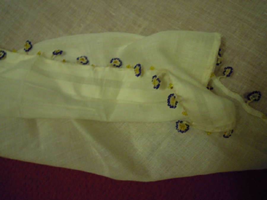 İPEK YAZMA KENARLAR OYA İŞLEME 