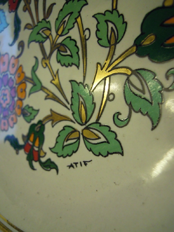 SÜMERBANK YILDIZ PORSELEN SANAYİİ TÜRK MALI EL YAPIM TÜRK MOTİFLİ CEREZLİK İKRAMLIK TABAK