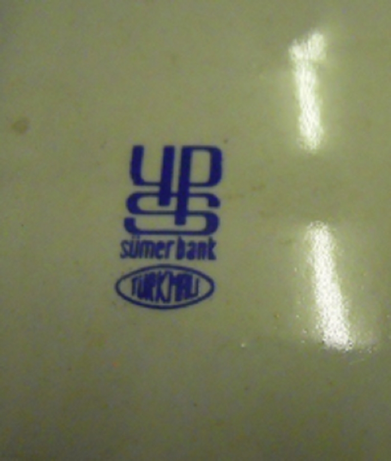 SÜMERBANK YILDIZ PORSELEN SANAYİİ TÜRK MALI EL YAPIM TÜRK MOTİFLİ CEREZLİK İKRAMLIK TABAK