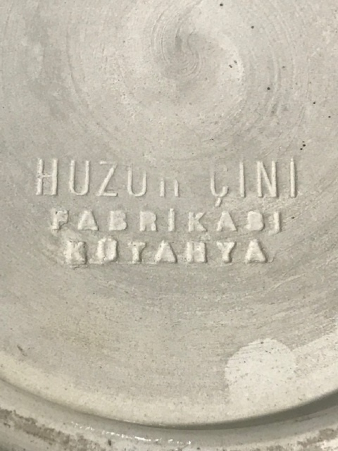 HUZUR CİNİ FABRİKASI KUTAHYA TABAK OSMANLI EL KARANFİL CALIŞMASI