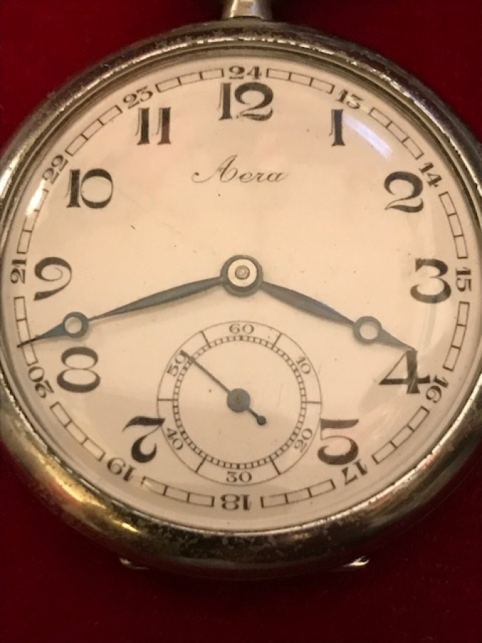 MEKANİK KURMALI AERA FRANSIZ  EMAYE KADRAN CİFT KAPAKLI PİRİNC SARI TAŞLI MAKİNE SORUNSUZ KÖSTEKLİ CEP SAATİ