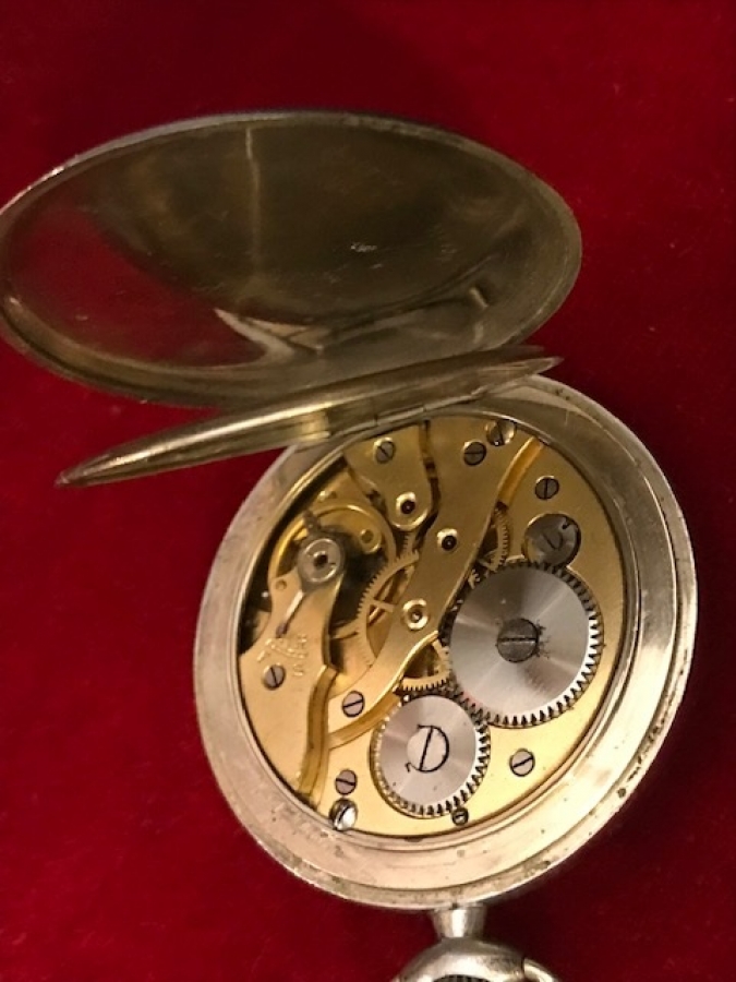 MEKANİK KURMALI AERA FRANSIZ  EMAYE KADRAN CİFT KAPAKLI PİRİNC SARI TAŞLI MAKİNE SORUNSUZ KÖSTEKLİ CEP SAATİ