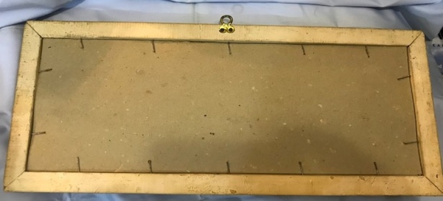 CAM ALTI HAT YAZI CALIŞMA LACİVERT BEYAZ RENKLERDE CERCEVELİ KELİME İ TEHVİD 