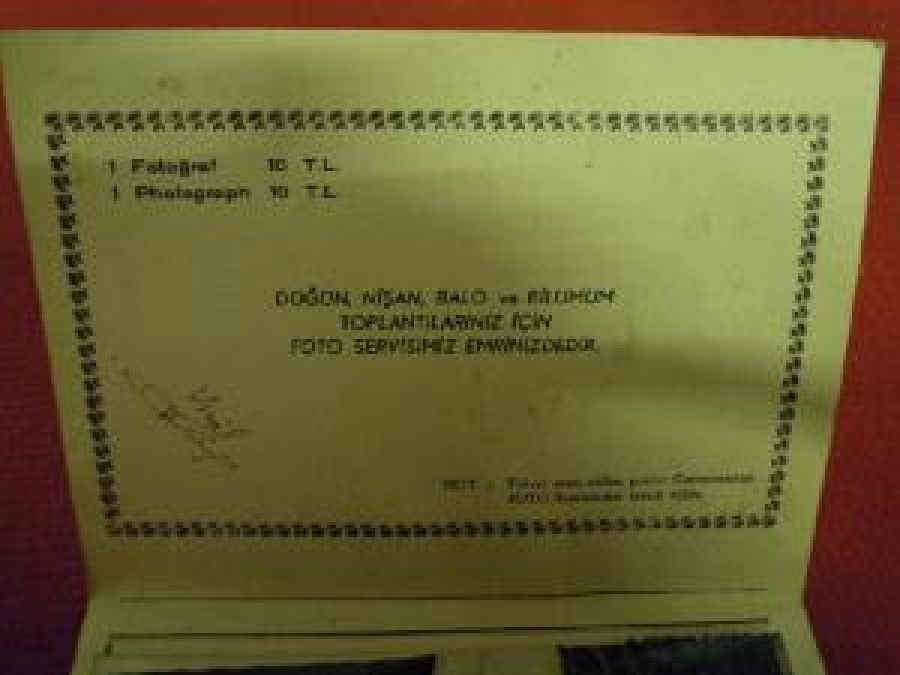 TAKSİM BELEDİYE 26. ARALIK 1970 GAZİNO DÜĞÜN, NİŞAN, BALO VE BİLUMUM TOPLANTI FOTO 