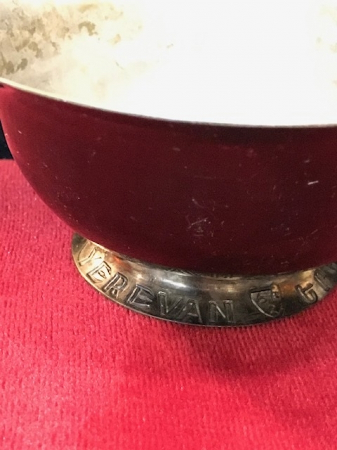 ERMENİ EPEBAH YEREVAN YAZMAKDA AYAK KISMINDA ERMENİ TAS GÜMÜŞ KAPLAMA