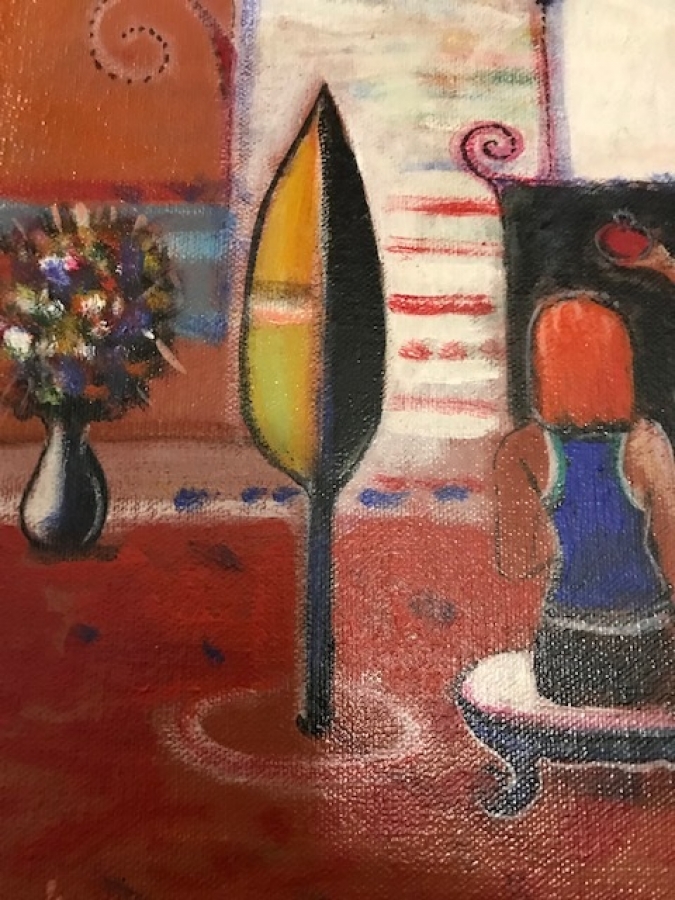 İBRAHİM TAYFUR İMZALI TUAL ÜZERİ YAGLI BOYA CALIŞMA FİGURLU KOMPOZİSYON