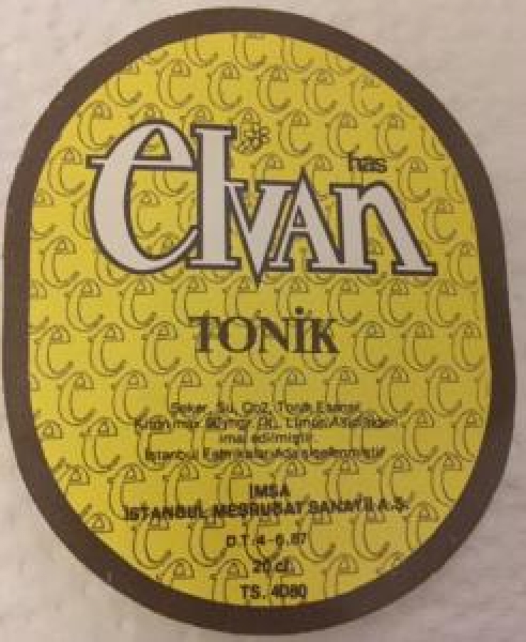 ELVAN TONİK ŞİŞE ETİKETİ GÖVDE VE BOĞAZ 2 ADET 