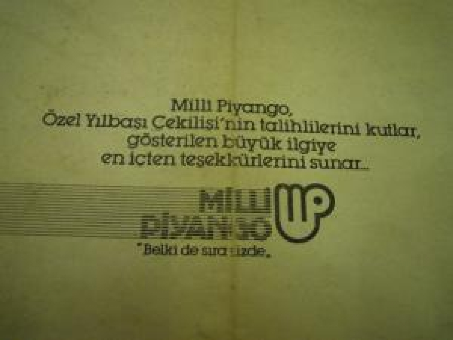 1985 YILBAŞI MİLLİ PİYANGO ÇEKİLİŞ SONUÇLARI