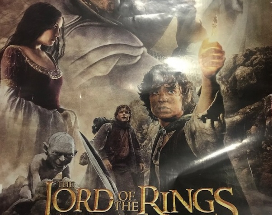 THE LORD OF THE RİNGS SİNEMA AFİŞİ YÜZÜKLERİN EFENDİSİ FİLMİN TANITIMINDA ASILARAK KULLANILMIŞ ORJİNAL AFİŞDİR