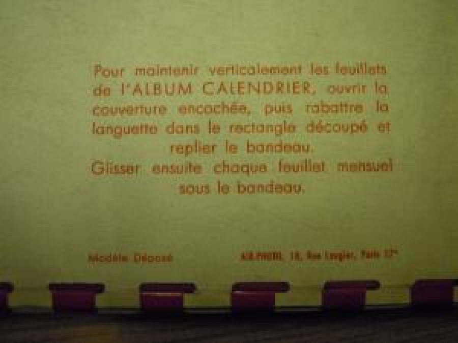 1953 YILIN TAKVİMİ AYLIK YAPRAK SİYAH BEYAZ 