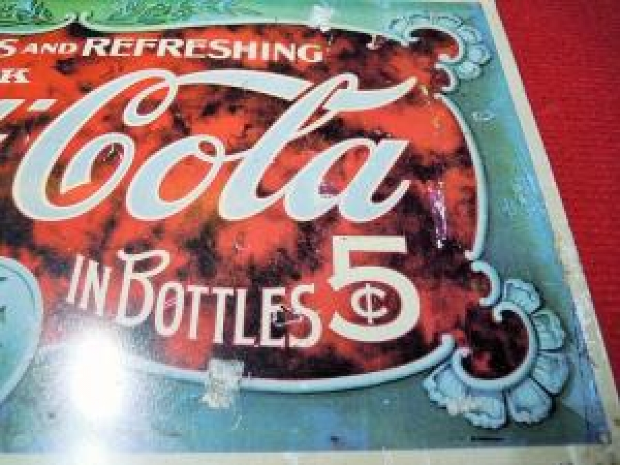 DELICIOUS AND REFRESHING DRING COCA COLA TRADE MARK REGISTERED 5 AT FOUNTAINS IN BOTTLES 5 REKLAM TENEKE TABELA 