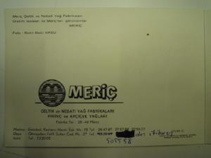 MERİÇ ÇELTİK VE NEBATİ YAĞ FABRİKALARI ÜRETİM TESİSLERİ. 