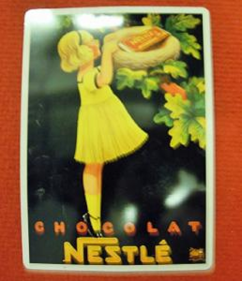 NESTLE CHOCOLAT NESTLE 1999 MDM İS SUR - 03 80 95 33 00 COLLECTİON PARTİCTİON - ERPRODUCTİON İNTERDİTE REKLAM TENEKE TABELA 