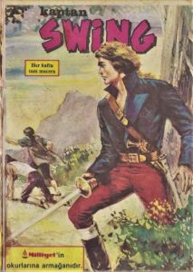 KAPTAN SWİNG DAZLAK KAFA MİLLİYET SİYAH BEYAZ CİZGİ ROMAN 18 X 13 ÖLCÜDE 