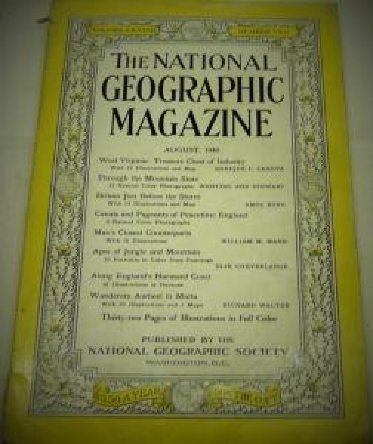 THE NATIONAL GEOGRAPHIC MAGAZINE AUGUST  1940 YILI AMERİKAN BASKI DERGİ 