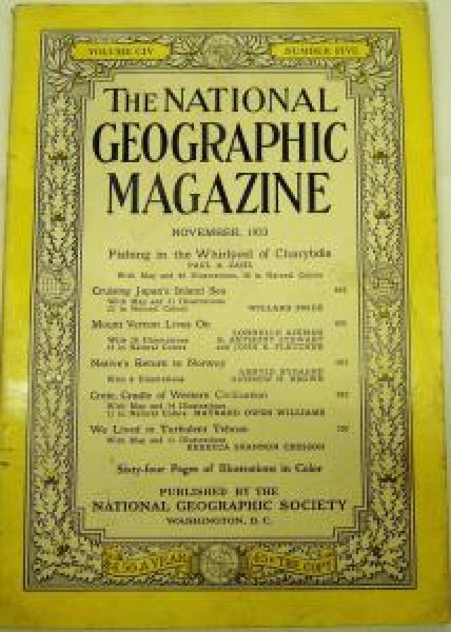 THE NATIONAL GEOGRAPHIC MAGAZINE 1953 YILI AMERİKAN BASKI DERGİ 