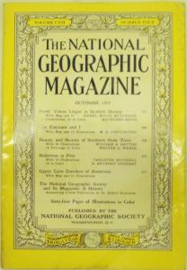 THE NATIONAL GEOGRAPHIC MAGAZINE 1957 YILI AMERİKAN BASKI DERGİ 