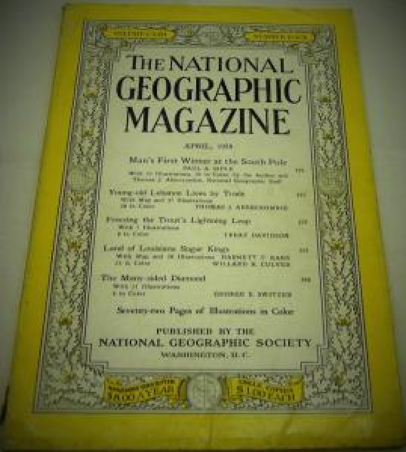 THE NATIONAL GEOGRAPHIC MAGAZINE APREL  1958 YILI AMERİKAN BASKI DERGİ