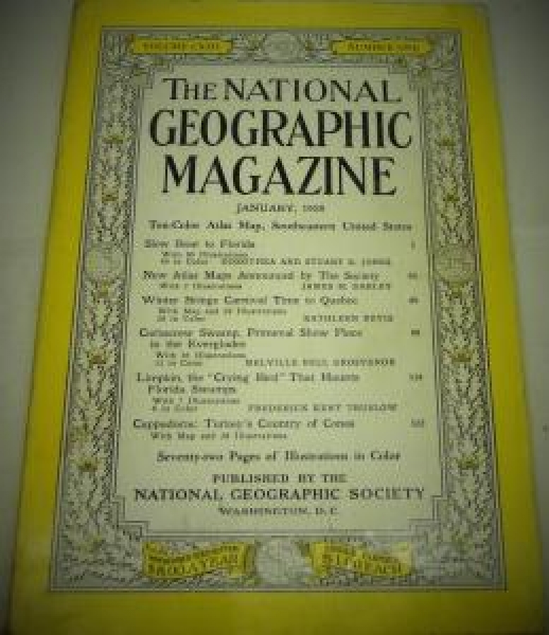 THE NATIONAL GEOGRAPHIC MAGAZINE JANUARY  1958 YILI AMERİKAN BASKI DERGİ 