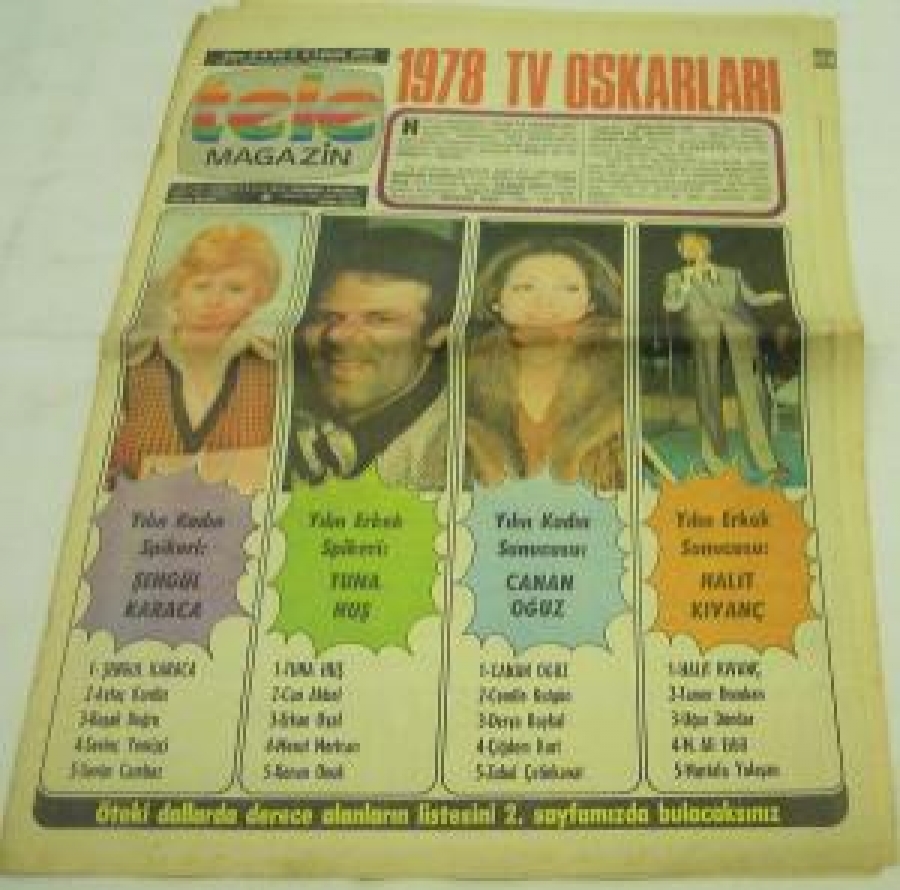 TELE MAĞAZİN SAYI : 8 YIL :4 1 OCAK 1979 HEY'İN HAFTALIK EKİDİR 1978 TV OSKARLARI 