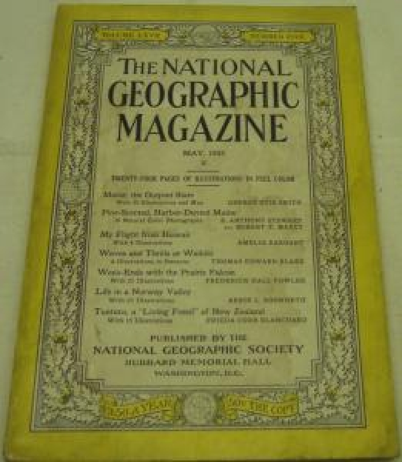 THE NATIONAL GEOGRAPHIC MAGAZINE MAY  1935 YILI AMERİKAN BASKI DERGİ 