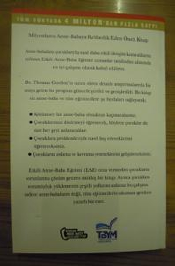 ETKİLİ ANNE-BABA EĞİTİMİ 2003 NOBEL BARIŞ ÖDÜLÜ ADAYINDAN 